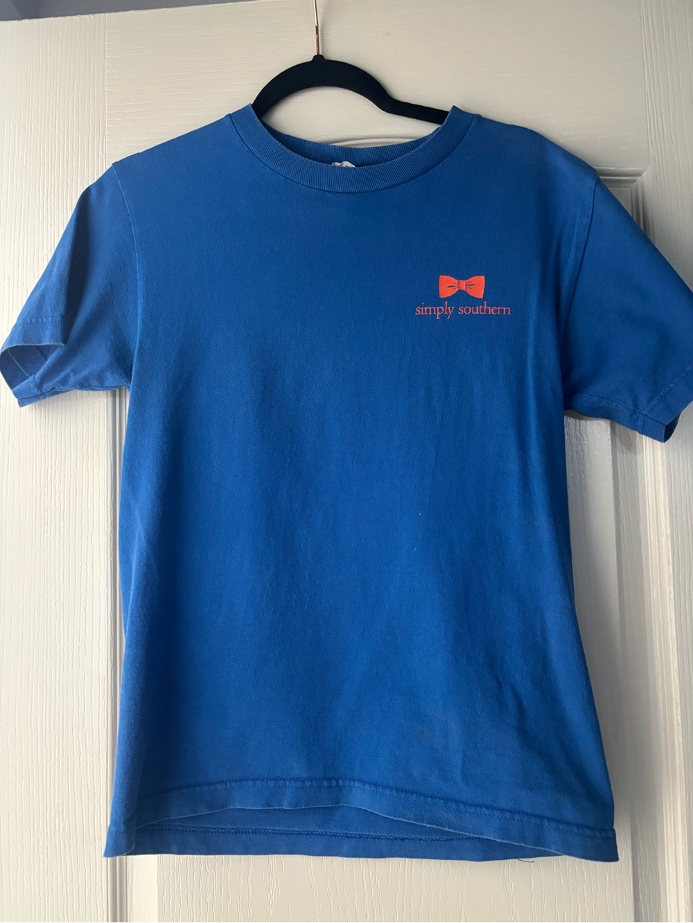Blue and orange simple southern shirt small